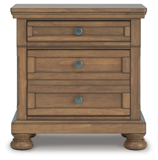 Feddinger Storage Sleigh Bed With Mirrored Dresser And Nightstand