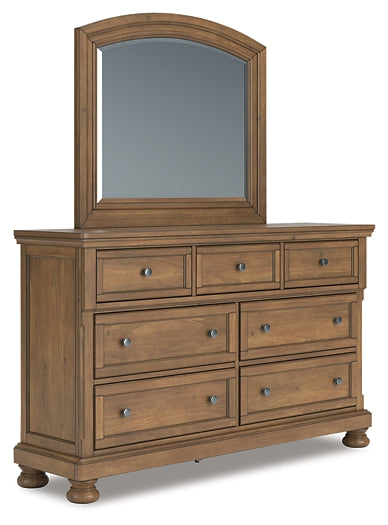 Feddinger Storage Sleigh Bed With Mirrored Dresser