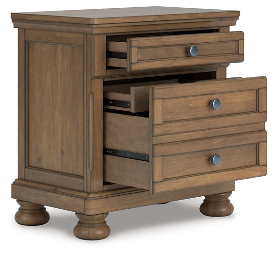 Feddinger California Storage Sleigh Bed With Mirrored Dresser And Nightstand