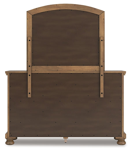 Feddinger California Panel Bed With Mirrored Dresser