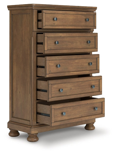 Feddinger California Storage Sleigh Bed With Mirrored Dresser And Chest