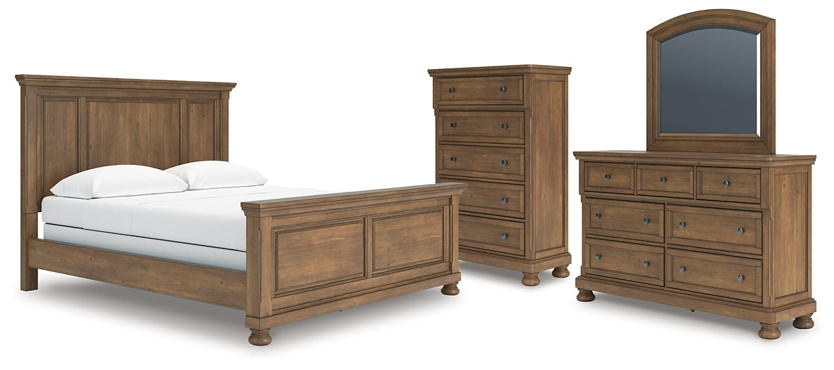 Feddinger California Panel Bed With Mirrored Dresser And Chest