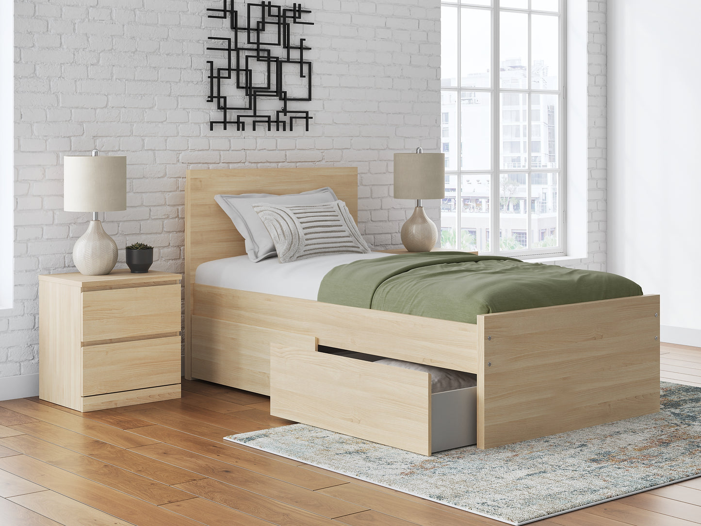 Onita Panel Platform Bed With 1 Side Storage