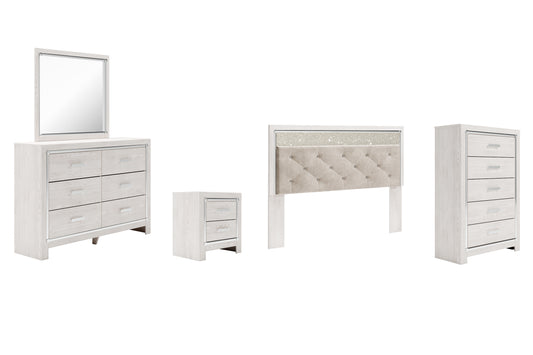 Altyra Panel Headboard With Mirrored Dresser, Chest And Nightstand