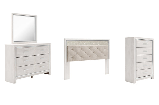 Altyra Panel Headboard With Mirrored Dresser And Chest