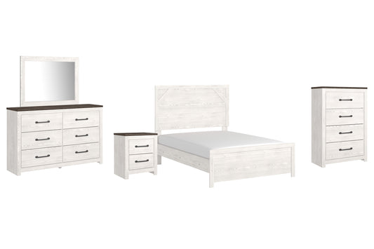 Gerridan Panel Bed With Mirrored Dresser, Chest And Nightstand