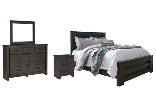 Brinxton Panel Bed With Mirrored Dresser And Nightstand