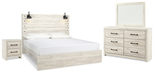 Cambeck Panel Bed With Mirrored Dresser And Nightstand