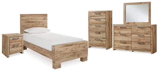 Hyanna Panel Bed With Mirrored Dresser, Chest And Nightstand
