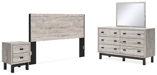 Vessalli Panel Headboard With Mirrored Dresser And Nightstand