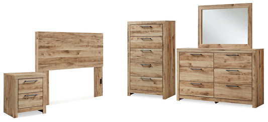 Hyanna Panel Headboard With Mirrored Dresser, Chest And Nightstand