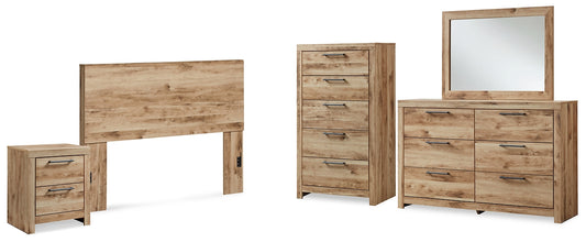 Hyanna Panel Headboard With Mirrored Dresser, Chest And Nightstand