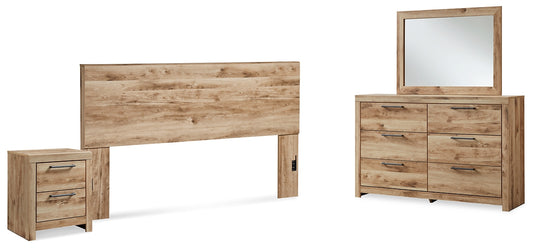 Hyanna Panel Headboard With Mirrored Dresser And Nightstand