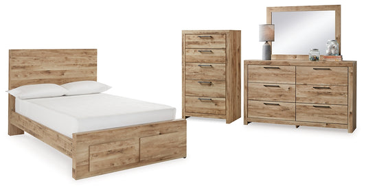 Hyanna Panel Storage Bed With Mirrored Dresser And Chest