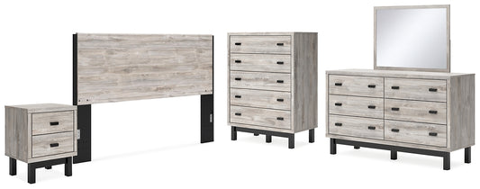 Vessalli Panel Headboard With Mirrored Dresser, Chest And Nightstand