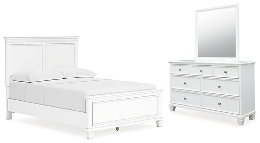 Fortman Panel Bed With Mirrored Dresser