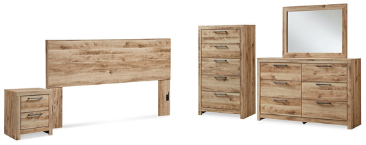 Hyanna Panel Headboard With Mirrored Dresser, Chest And Nightstand