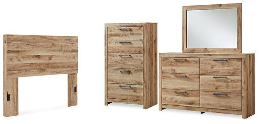 Hyanna Panel Headboard With Mirrored Dresser And Chest