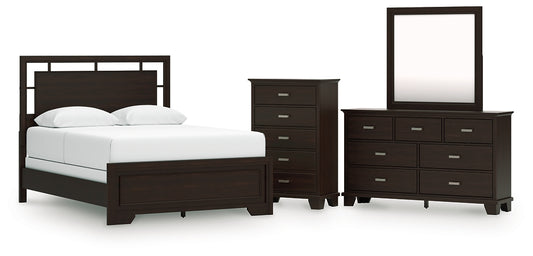 Covetown Panel Bed With Mirrored Dresser And Chest