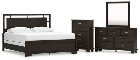 Covetown Panel Bed With Mirrored Dresser And Chest