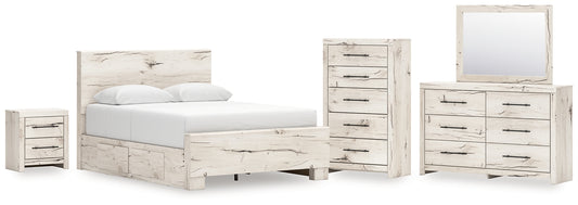 Lawroy Panel Bed With Storage, Dresser, Mirror, Chest And Nightstand