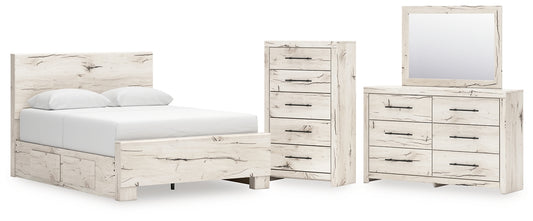 Lawroy Panel Bed With Mirrored Dresser And Chest