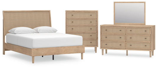 Cielden Panel Bed With Mirrored Dresser And Chest