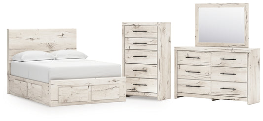 Lawroy Panel Storage Bed With Mirrored Dresser And Chest