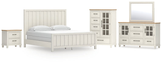 Shaybrock California Panel Bed With Mirrored Dresser, Chest And Nightstand