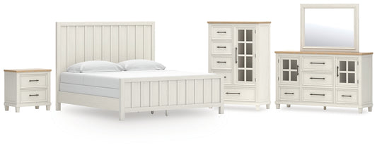 Shaybrock California Panel Bed With Mirrored Dresser, Chest And Nightstand
