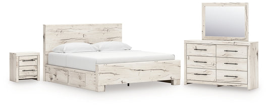Lawroy Panel Bed With Mirrored Dresser And Nightstand