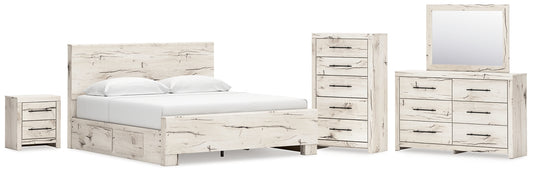 Lawroy Panel Bed With Mirrored Dresser, Chest And Nightstand
