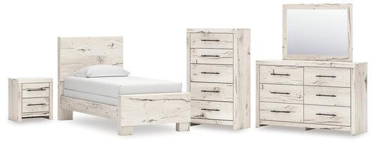 Lawroy Panel Bed With Mirrored Dresser, Chest And Nightstand