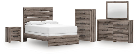 Graystorm Panel Bed With Mirrored Dresser, Chest And Nightstand