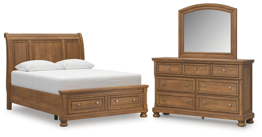 Feddinger Storage Sleigh Bed With Mirrored Dresser