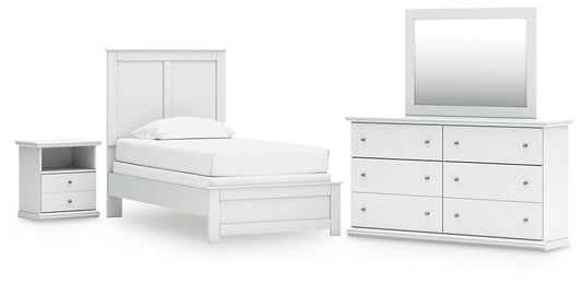 Bostwick Shoals Panel Bed With Mirrored Dresser And Nightstand