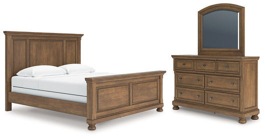 Feddinger Panel Bed With Mirrored Dresser
