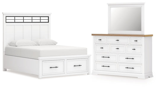 Ashbryn Panel Storage Bed, Dresser And Mirror