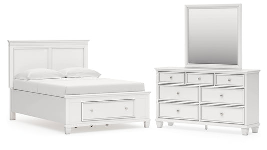 Fortman Panel Storage Bed, Dresser And Mirror