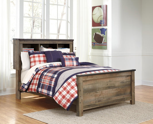 Cama con paneles y librería Trinell