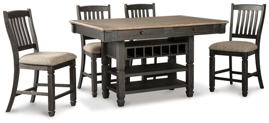 Mesa de comedor de altura de mostrador y 4 taburetes Tyler Creek