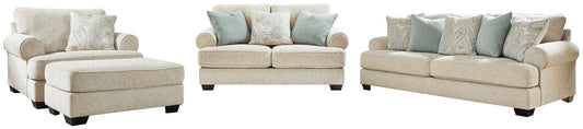 Sofá, loveseat, silla y otomana Monaghan