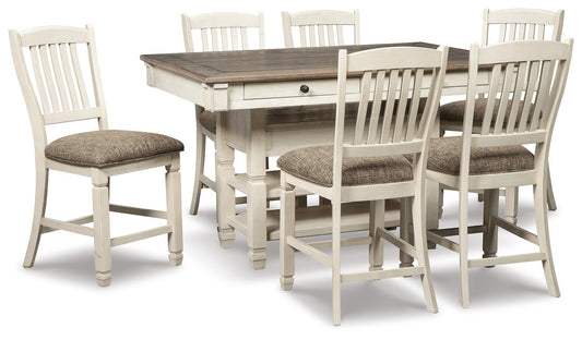 Mesa de comedor Bolanburg de altura de mostrador y 6 taburetes