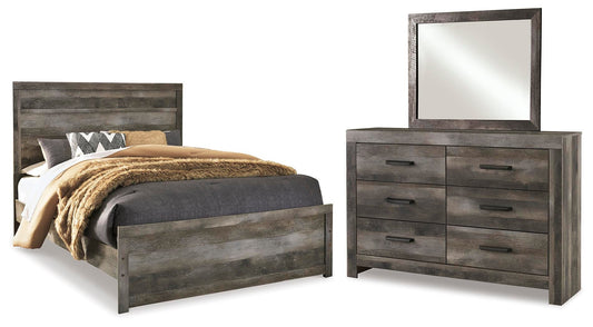 Wynnlow Panel Bed With Mirrored Dresser