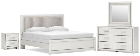 Zuraleus Upholstered Panel Bed, Dresser, Mirror And Nightstand