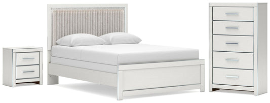 Zuraleus Upholstered Panel Bed, Dresser, Mirror And Nightstand
