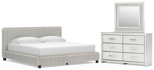 Zuraleus Upholstered Bed, Dresser And Mirror