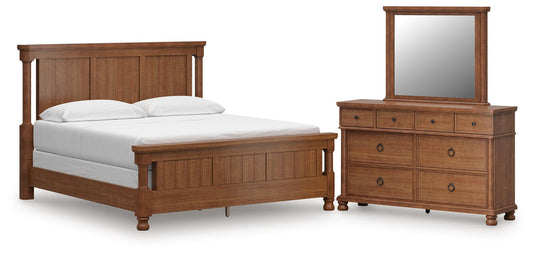 Rowlenstown California Poster Bed With Mirrored Dresser
