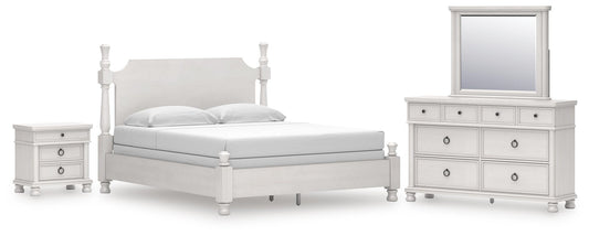 Rowlenstown California Poster Bed, Dresser, Mirror And Nightstand