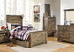 Cama Trinell con paneles y un cajón grande de almacenamiento